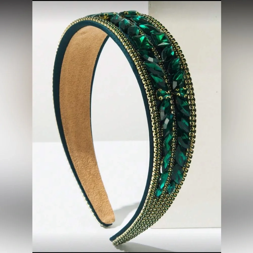 Emerald‎ green color rhinestones Headband